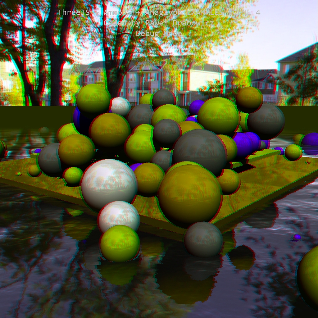 ThreeJS + ammo.js + Anaglyph effect